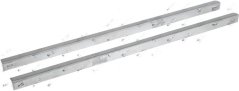 Schinnenguide Typ C 505 mm, zwou Aluminiumsféierungsschinnen mat enger länglecher Rille a Lächer fir Schrauwen