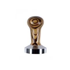 Presse à café Heavy Tamper Classic Zebrano 58,5 mm pour la préparation du café dans une machine à café.