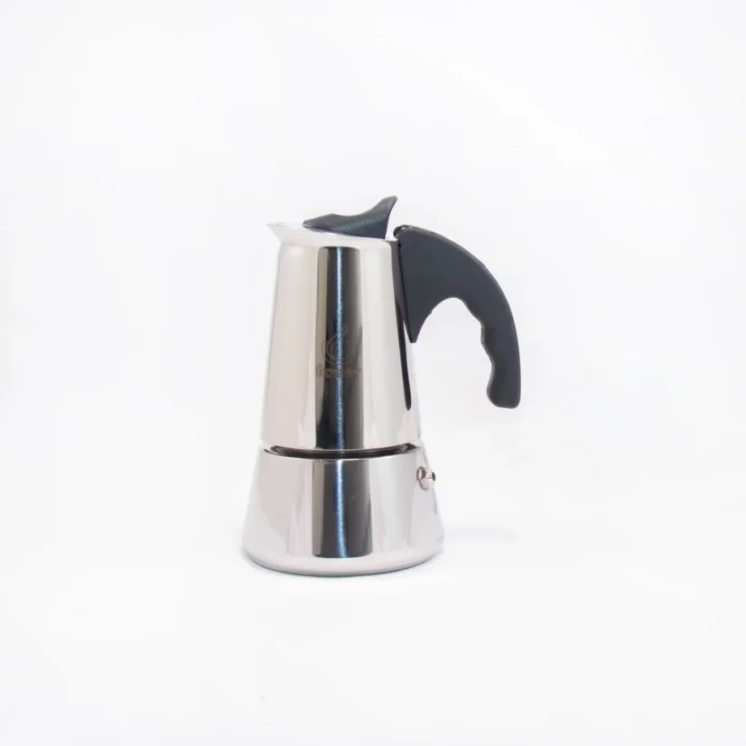 Moka pot Forever Miss Conny for 2 cups, suitable for glass ceramic heating source.