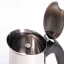 View inside a silver Bialetti New Venus moka pot for 4 cups with a black handle