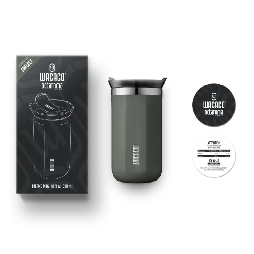 Mug thermo de voyage Wacaco Octaroma Lungo - Dim Grey 300 ml