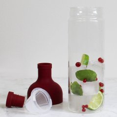 Sticlă pentru ceai rece Hario Filter-In Bottle în culoare vin. Capacitate 750 ml.