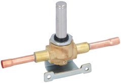 Elektromagnetesch Spärrventil 1028/2, ø 1/4″–6 mm, Messengkierper mat Kupferanschléiss an engem metalleschen Montagehalter Elektromagnetesch Spärrventil 1028/2, ø 1/4″–6 mm, Messengkierper mat Kupferanschléiss an engem metalleschen Montagehalter
