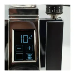 Eureka Mignon Bravo home electric grinder in black finish.