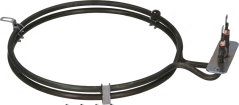 Rond Heizelement, an enger duebeler Spiral opgerollt, mat enger Montageplack a zwee Uschlossstëfter. Rond Heizelement, an enger duebeler Spiral opgerollt, mat enger Montageplack a zwee Uschlossstëfter.
