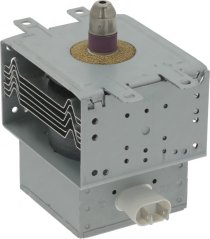 Magnetron vum Mikrowellenuewen mat Killrippen, engem keramesche Kapp an engem Konnektor.