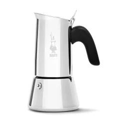 Stainless steel Bialetti New Venus Moka pot for brewing 6 cups of coffee