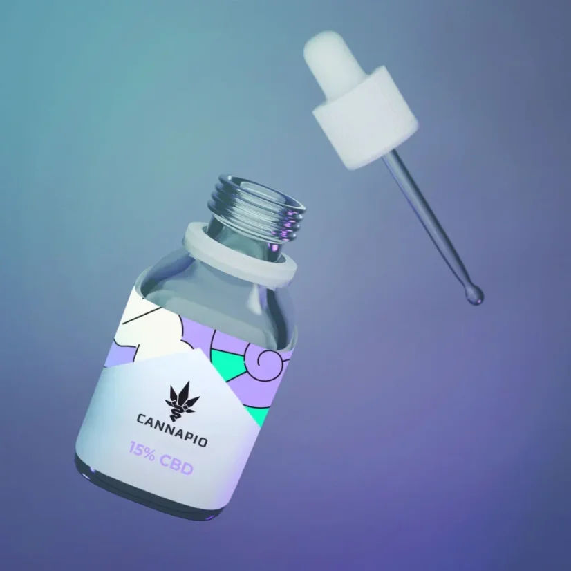 Flacon de Cannapio CBD Stronger 15%, un huile naturelle à spectre complet de 30 ml.