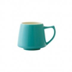 Turquoise coffee mug made of porcelain by Origami, volume 200 ml.