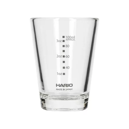 Hario espresso glass with 140 ml capacity, clear, perfect for lungo.