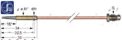 Technesch Zeechnung vum Befestegungsdeel vum Thermoelement mat kotéierte Dimensiounen a Duerchmiesser un de béiden Enner. Technesch Zeechnung vum Befestegungsdeel vum Thermoelement mat kotéierte Dimensiounen a Duerchmiesser un de béiden Enner.