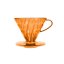 Porte-filtre en plastique orange Hario V60-02 pour préparer 2 à 4 tasses de café.