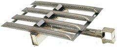 Metallene Gaskoker mat véier parallelen duerchlächerte Leeschten op engem Rahmen mat engem seitleche Montagehalter. Metallene Gaskoker mat véier parallelen duerchlächerte Leeschten op engem Rahmen mat engem seitleche Montagehalter.