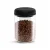 Transparente Dose für Kaffee und Tee mit einem Fassungsvermögen von 1200 ml und schwarzem Deckel von Fellow Atmos.