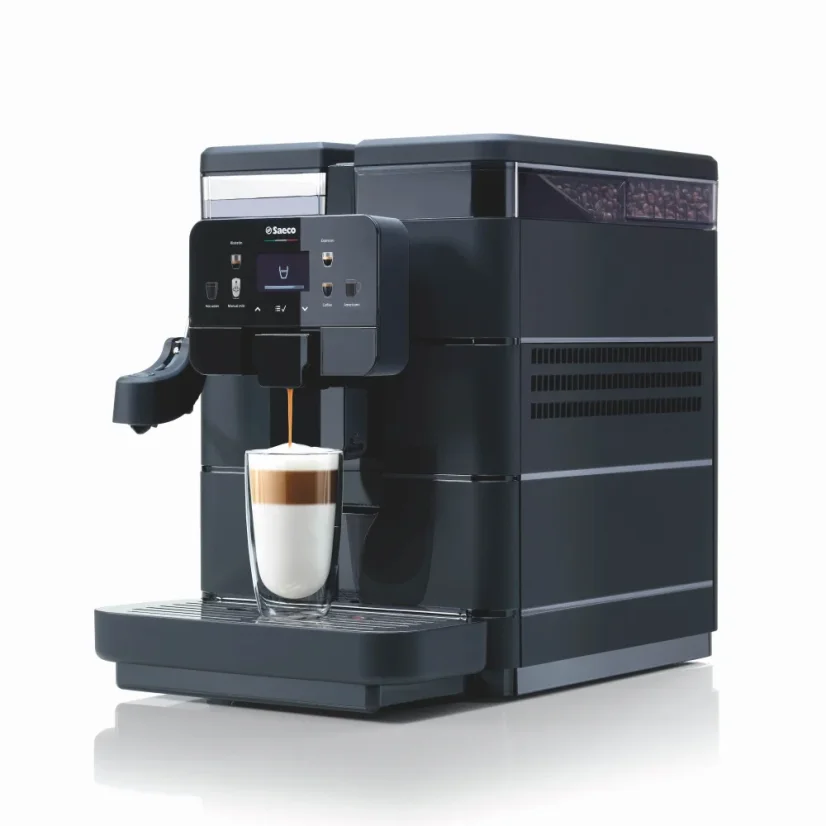 Saeco Royal Plus, domáci automatický kávovar od značky Saeco, s veľkým zásobníkom kávy o kapacite 600 gramov.