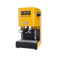 Yellow home espresso machine Gaggia New Classic EVO.