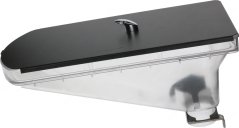 Komplett Kaffisbounbehälter, mat schwaarzem Deckel, engem Metallgrëff an engem duerchsiichtege Kierper.