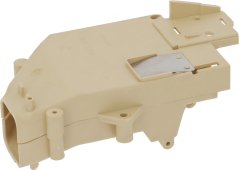 Kierper vum Kaffidispenséierer, beige Plastikkierper mat engem metallesche Schiebe-Doséiermechanismus. Kierper vum Kaffidispenséierer, beige Plastikkierper mat engem metallesche Schiebe-Doséiermechanismus.