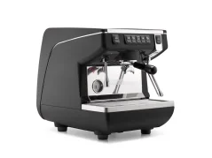 Professional lever espresso machine Nuova Simonelli Appia Life 1GR in black with a copper boiler.