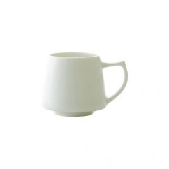 White porcelain coffee or tea mug by Origami.