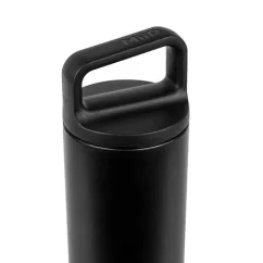 Miir Wide Mouth Bottle thermos in black with a capacity of 470 ml, ideal for travel.