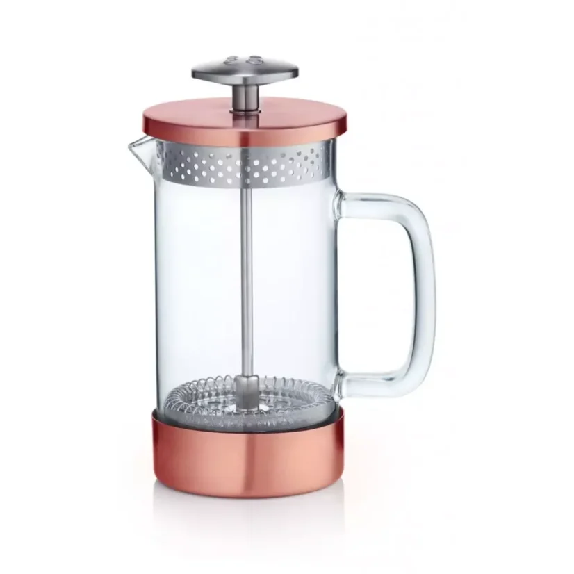 Copper-colored glass French press with a capacity of 350ml