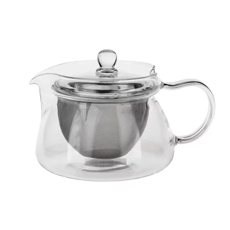 Priehľadná kanvička na čaj Hario Chacha Kyusu-Kaku s objemom 450 ml, ideálna pre prípravu vášho obľúbeného čaju.