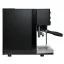 Left side of a black Rancilio espresso machine.
