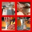 Fotografie einzelner Schritte der Kaffeezubereitung in einer Moka-Kanne von Bialetti Moka Express