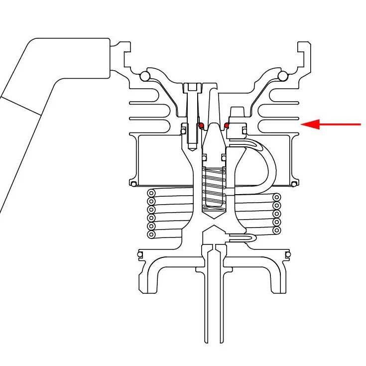 Ersatzsilikon-Dichtung für die Ventilkapsel eines Espresso-Kaffeemaschinen von 9Barista.