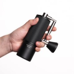 Timemore C3S PRO grinder with a foldable handle in black.