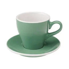 Šálka na kávu latte s tanierikom Loveramics Tulip v mätovej farbe s objemom 280 ml je vyrobená z kvalitného porcelánu.