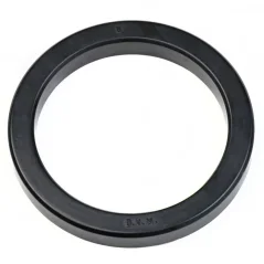 ECM black rubber coffee machine group gasket on a white background