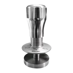 Coffee tamper with pressure adjustment, 58mm, flat end, ideal for espresso preparation. Coffee tamper with pressure adjustment, 58mm, flat end, ideal for espresso preparation.