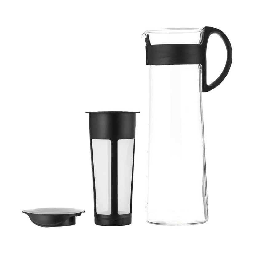 Kettle noire Hario Mizudashi décomposé pour la préparation de cold brew. Capacité de 1000 ml.