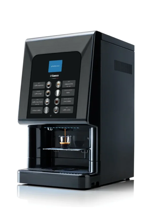 Profesionálny automatický kávovar Saeco Phedra EVO Espresso, špecializovaný na prípravu nápoja Lungo.