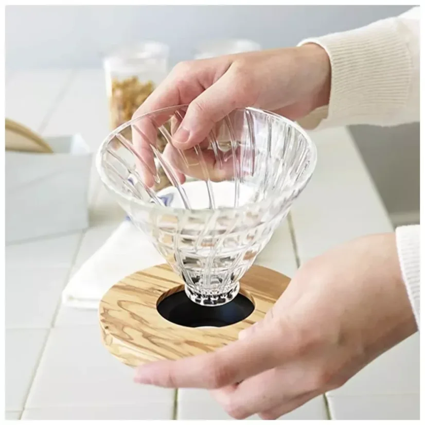 Hario V60-01 skleněný Olive VDG-01-OV