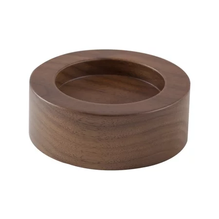 Holzbasis für Kaffeetamper in elegantem Braun.
