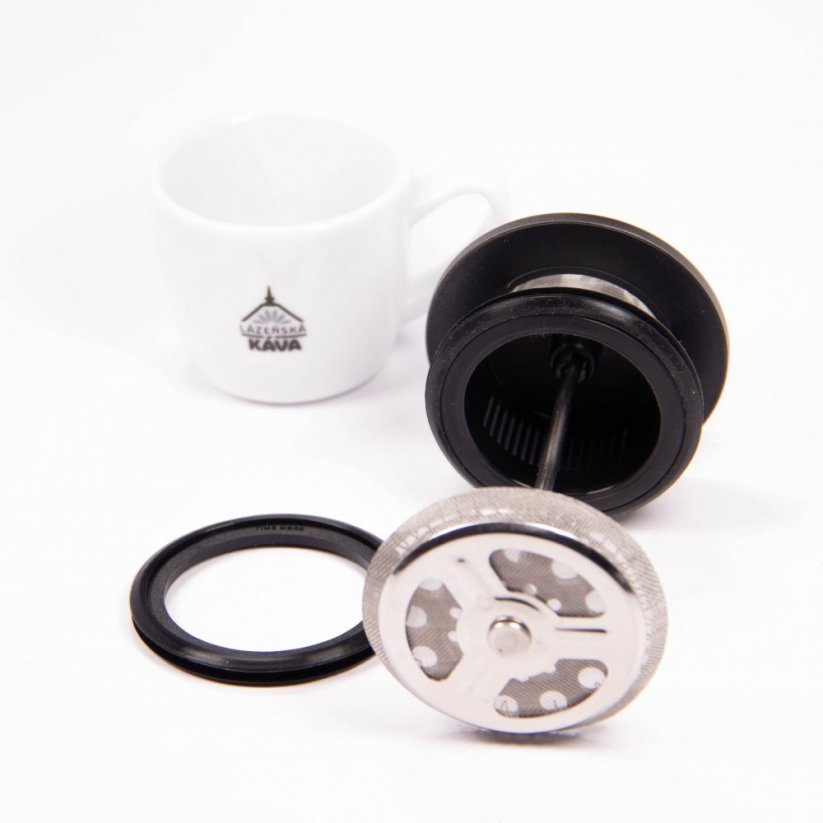 Timemore French press strainer and eraser.