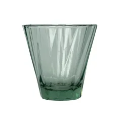 Zöld, csavart mintás Loveramics cappuccino pohár, üvegből készült, 180 ml űrtartalom.