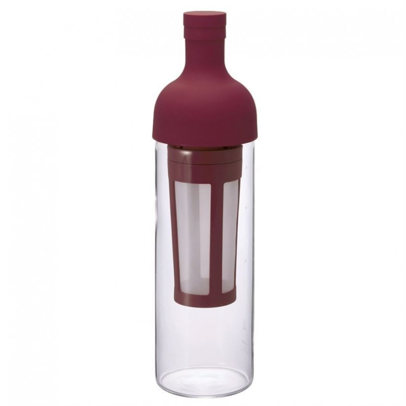 Cold brew bottle in red.
