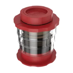 Machine à café compacte Cafflano en rouge, idéale pour préparer facilement un café savoureux en déplacement.