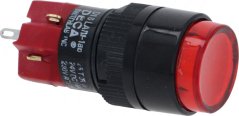 Roude Stoppschalter 5A 250V, ronn rout beliichte Dréckerbutton an engem schwaarze Gehäus Roude Stoppschalter 5A 250V, ronn rout beliichte Dréckerbutton an engem schwaarze Gehäus