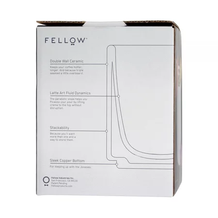 Fellow Monty caffe latte cup, 325 ml, in classic white color, perfect for coffee lovers.