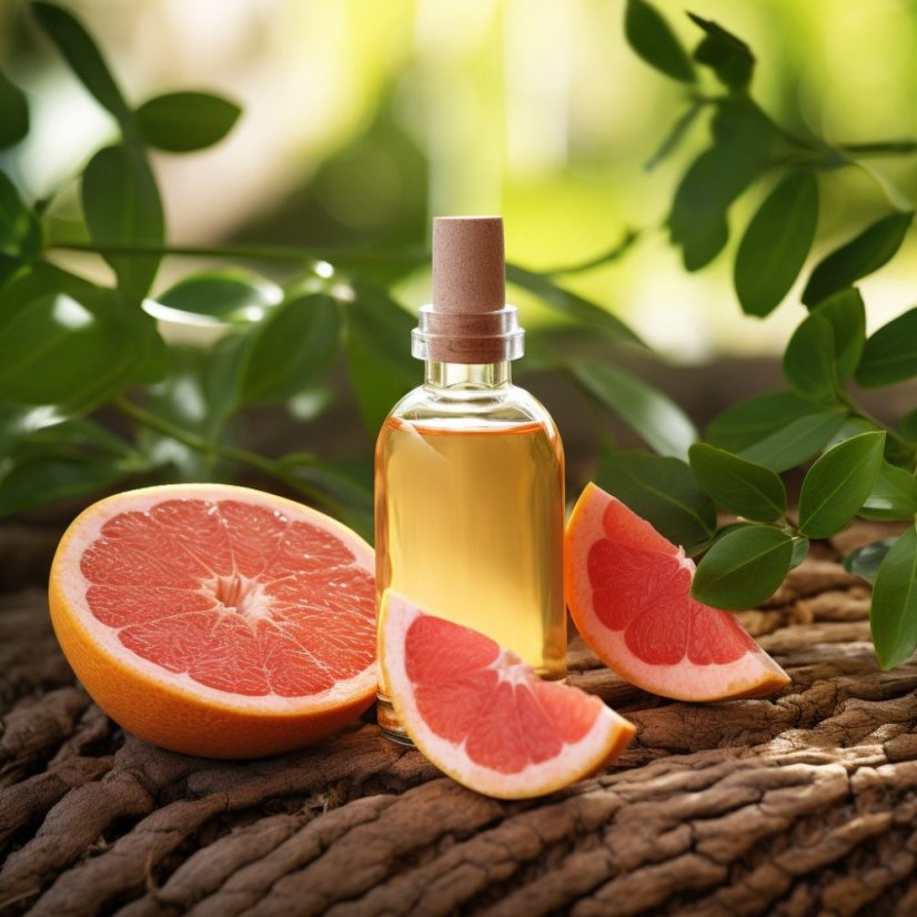 Sklenená fľaštička so 100% prírodným esenciálnym olejom z grapefruitu o objeme 10 ml od značky Pěstík s citrusovou arómou.