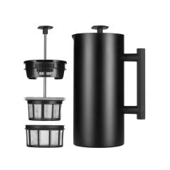 Presse française P6 au design élégant noir mat. Capacité de 946 ml. Presse française P6 au design élégant noir mat. Capacité de 946 ml.