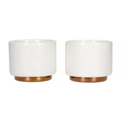 Two white Fellow Monty espresso cups with a capacity of 90 ml, perfect for ristretto lovers.