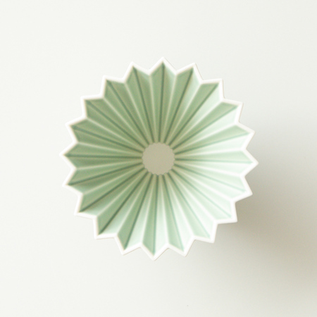 Dripper céramique Origami S vert mat - porcelaine japonaise