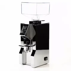 Espresso grinder Eureka Mignon XL CR in chrome finish with flat grinding stones for precise coffee grinding.