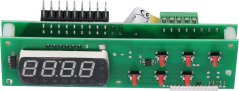 Display vun der elektronescher Kontroll, gréng Plack mat véierstellegem LED-Display an aacht Knäppercher Display vun der elektronescher Kontroll, gréng Plack mat véierstellegem LED-Display an aacht Knäppercher